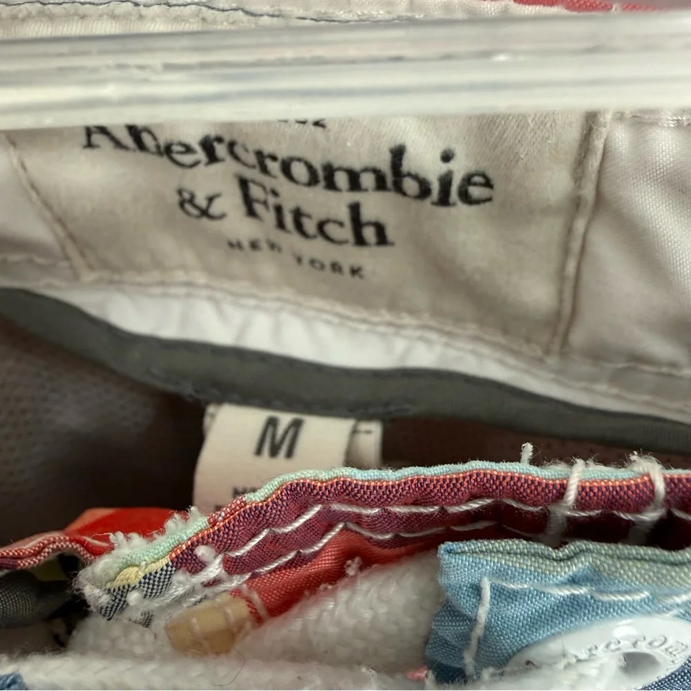 Abercrombie & Fitch Shorts Mens Medium Plaid Long Board Swim Trunks Cargo Lined